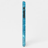 ブルーモダングリッタースパークル名パーソナライズされた称 iPhoneケース (左側)