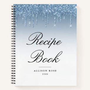ブルーモダングリッターレシピ本 ノートブック