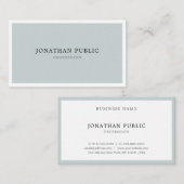 ブルーモダングリーンミニマルエレガントリストシンプルプレーン 名刺 (正面/裏面)