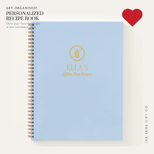 ブルーモダングルテンフリー空白のレシピ本 ノートブック