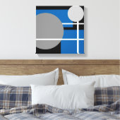 ブルーモダングレイ白黒-キャンバスプリント キャンバスプリント (インサイチュ (寝室))