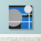 ブルーモダングレイ白黒-キャンバスプリント キャンバスプリント (インサイチュ (ウッドフロア))