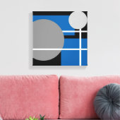 ブルーモダングレイ白黒-キャンバスプリント キャンバスプリント (インサイチュ (リビング))