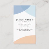 ブルーモダングレーベージュ抽象芸術アート名刺 名刺 (裏面)