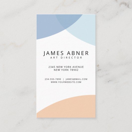 ブルーモダングレーベージュ抽象芸術アート名刺 名刺 (裏面)