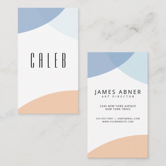 ブルーモダングレーベージュ抽象芸術アート名刺 名刺 (正面/裏面)