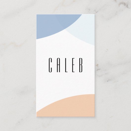 ブルーモダングレーベージュ抽象芸術アート名刺 名刺 (正面)