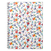 ブルーモダンコーラルお洒落ピンクでフローラを投票 ノートブック (正面)