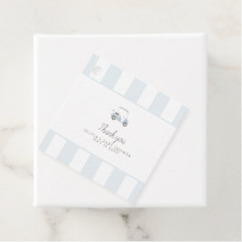 ブルーモダンゴルフカートメッセージカード フェイバータグ