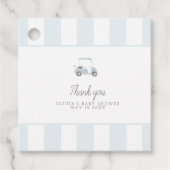 ブルーモダンゴルフカートメッセージカード フェイバータグ (正面)