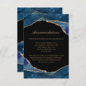 ブルーモダンゴールドフォイルアゲート結婚ト宿泊施設 エンクロージャーカード (正面/裏面)