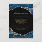 ブルーモダンゴールドフォイルアゲート結婚ト宿泊施設 エンクロージャーカード (正面)