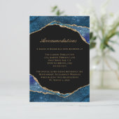 ブルーモダンゴールドフォイルアゲート結婚ト宿泊施設 エンクロージャーカード (スタンド正面)