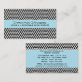 ブルーモダンシェブロン名刺 名刺 (正面/裏面)