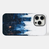 ブルーモダンシティスケープ iPhoneケース (裏面横)