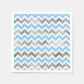 ブルーモダンシルバーの赤ちゃんシャワーナプキン スタンダードカクテルナプキン (正面)