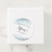 ブルーモダンシルバーグリッターベビーシャワー フェイバータグ (インサイチュ)