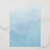 ブルーモダンシルバーフォト16誕生日 箔招待状 (裏面)