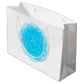 ブルーモダンシンプルーデザインエレガントありがとう ラージペーパーバッグ (裏面アングル)