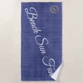 ブルーモダンジーンズ ビーチタオル (正面)