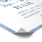 ブルーモダンジーンベイビーシャワーモモモザバー ポスター (角)