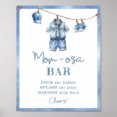 ブルーモダンジーンベイビーシャワーモモモザバー ポスター (正面)