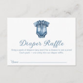 ブルーモダンジーンベビーデニムおむつラッフルシャワー エンクロージャーカード (正面)