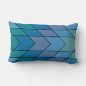 ブルーモダンスと紫のシェブロン模様 ランバークッション (裏面)