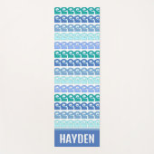 ブルーモダンスの波パターパーソナライズされたン ヨガマット (正面)