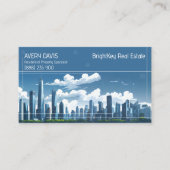 ブルーモダンスカイライン実在エテート 名刺 (正面)