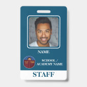 ブルーモダンスクールロゴスタッフ従業員バッジ バッジ (表面)