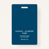 ブルーモダンスクールロゴ先生従業員バッジ バッジ (裏面)