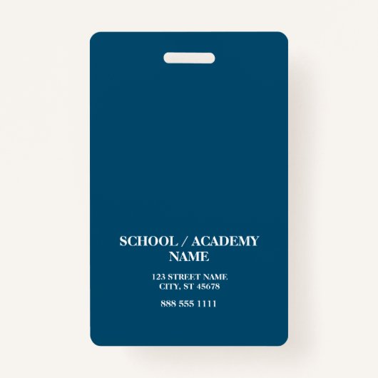 ブルーモダンスクールロゴ先生従業員バッジ バッジ (裏面)