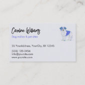 ブルーモダンスケッチドッグウォーカー 名刺 (裏面)