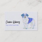 ブルーモダンスケッチドッグウォーカー 名刺 (正面)