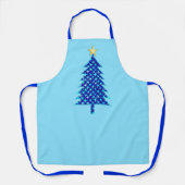 ブルーモダンスターのミニマルなクリスマスツリー エプロン (正面)
