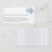 ブルーモダンストライプベビーバルーンOhボーイブック エンクロージャーカード (正面/裏面)