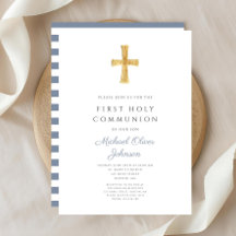 ブルーモダンストライプボーイファーストコミュニオン