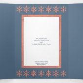 ブルーモダンスノーフレークコラージュ5写真 三つ折りクリスマスカード (内部中)