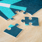 ブルーモダンスノーフレークピースジョーラブタイポグラフィ ジグソーパズル (側面)