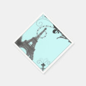 ブルーモダンスワーズヴィンテージパリエッフェルタワー スタンダードカクテルナプキン (角)