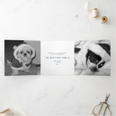 ブルーモダンス素朴・スノーフレークフェスティバル3写真 三つ折りクリスマスカード (内部)