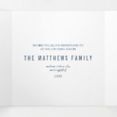 ブルーモダンス素朴・スノーフレークフェスティバル3写真 三つ折りクリスマスカード (内部中)