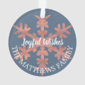 ブルーモダンス素朴・スノーフレーク年写真 オーナメント (裏面)