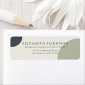 ブルーモダンセージグリーンサークル差出人住所 ラベル (インサイチュ)