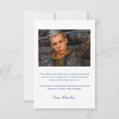 ブルーモダンタイポグラフィシンプル4写真卒業 サンキューカード (裏面)