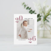 ブルーモダンタイポグラフィハッピーニューイヤー2022写真 シーズンポストカード (スタンド正面)