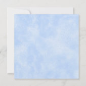 ブルーモダンタイポグラフィベビーシャワー招待状 招待状 (裏面)