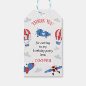 ブルーモダンタイムフライ誕生日 ギフトタグ (正面)