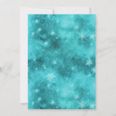 ブルーモダンターコイズメリークリスマスツリーパーティー 招待状 (裏面)